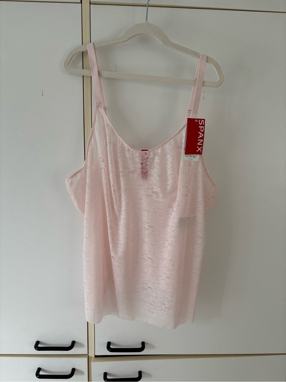 NWT Spanx Supersmooth Day to Date Night Lace Cami 2X Blush Pink Edgy Plus Size - Picture 2 of 13